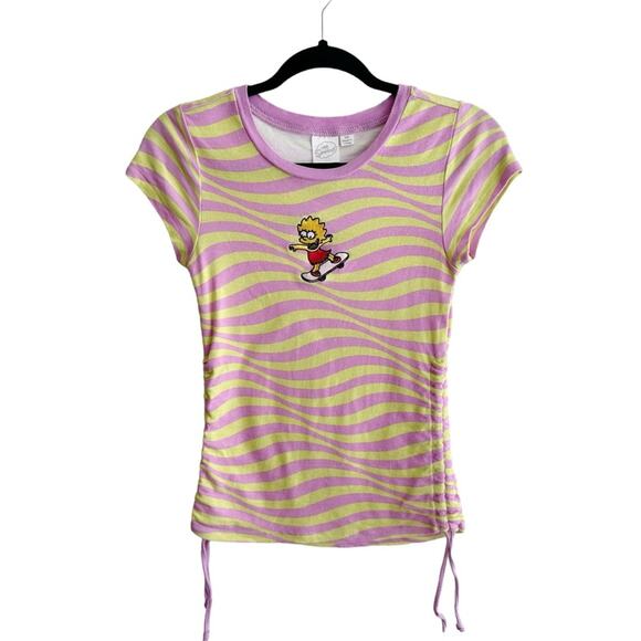 Lisa Simpson Retro Wavy Striped Cinch Side Tee - Picture 2 of 6